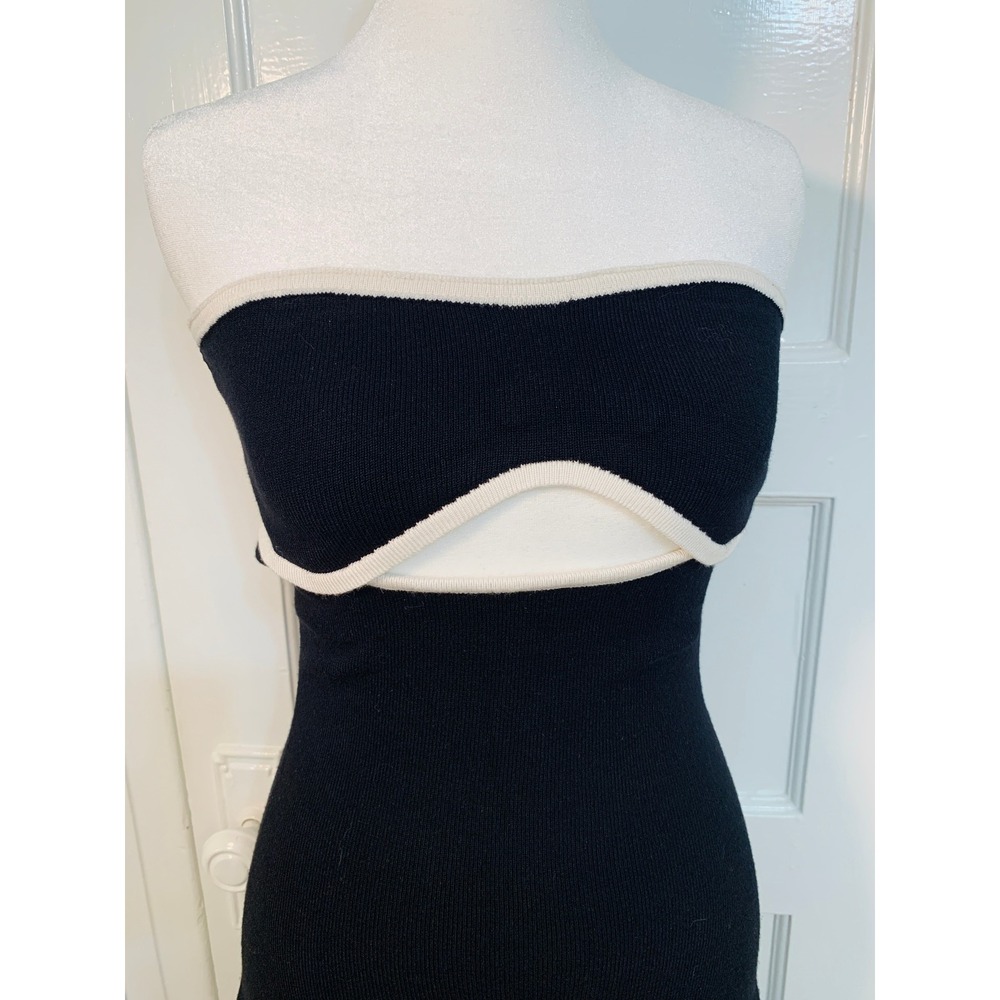 Peppermayo When In Rome Knit Maxi Dress Strapless Cutout Contrast Trim / SZ L/XL - Picture 6 of 16
